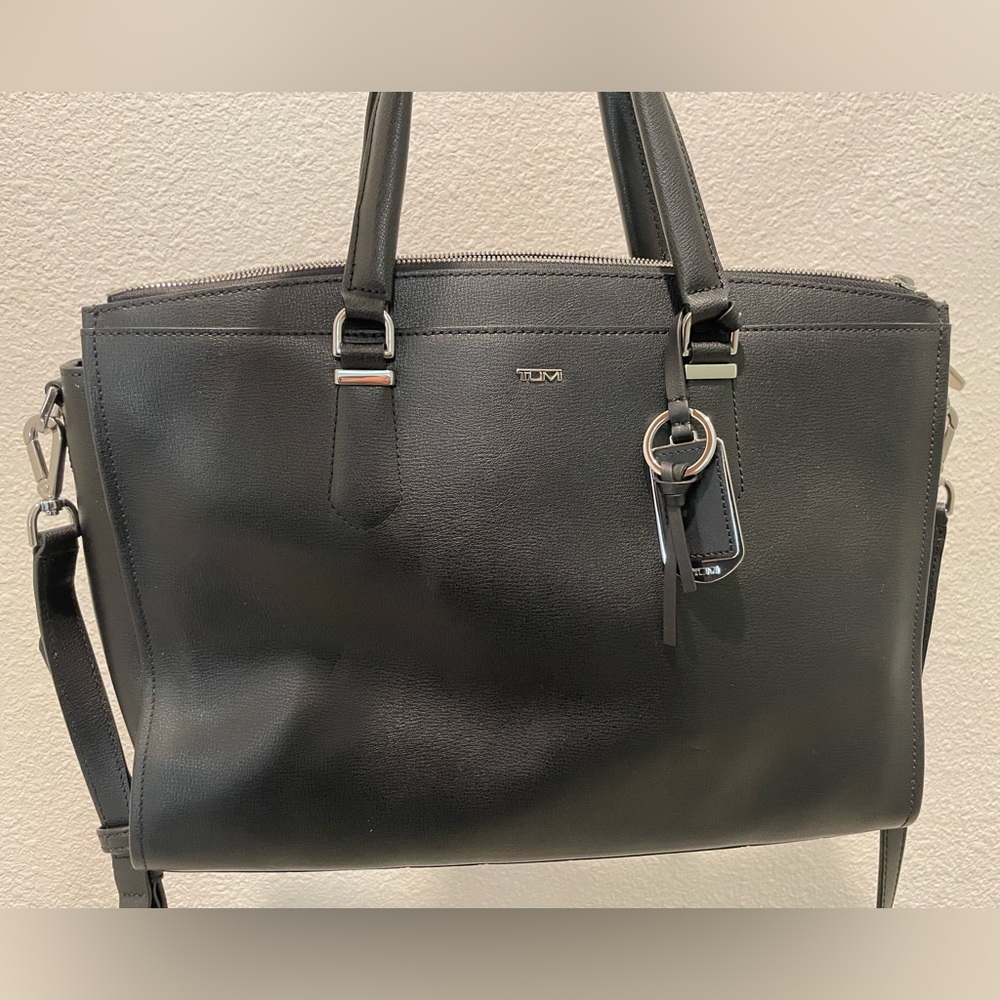 Tumi Leather Messenger Laptop Bag